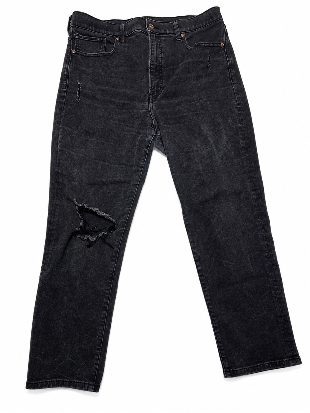 Express Women’s Super HighriseDistressed Jeans - Classic Straight Fit
